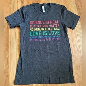 NWOT Bella Canvas Dark Gray Slate Science is Real T Shirt